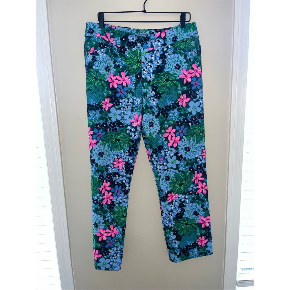 Lilly Pulitzer Luxletic Alston High Rise Pants Golf UPF 50+ in Soiree All Day Si